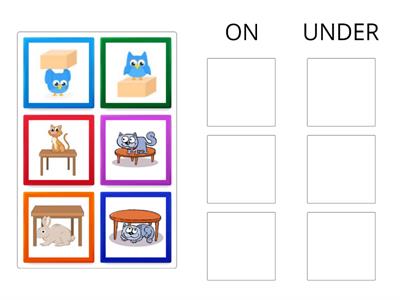 KINDER PREPOSITIONS ( ON- UNDER)