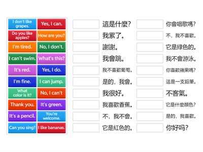國小南一三年級英文第1~5課句子