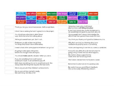 Expressions & phrasal verbs with "take"- C1