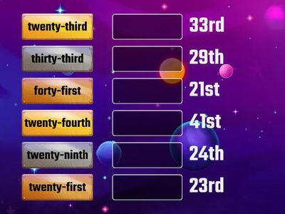 Ordinal Numbers (1-50) Part 1