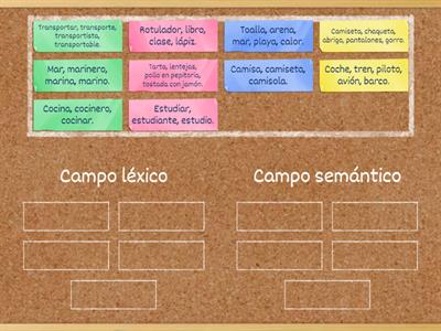 ¿Campo semántico  o campo léxico?