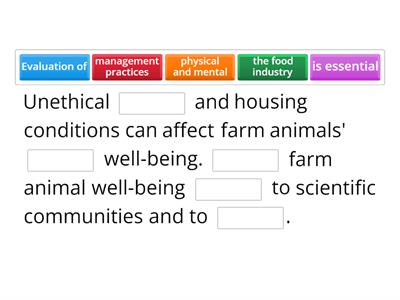 Farm animals' well-being