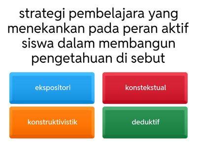soal strategi pembelajaran