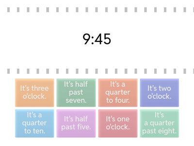 Telling the time - match