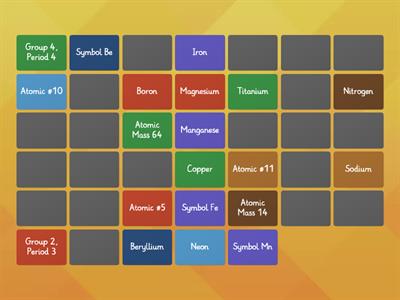 Periodic Table Matching Pairs