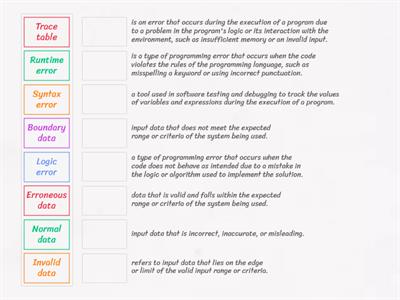 KS4 Computer Science Programing (Errors and Testing)