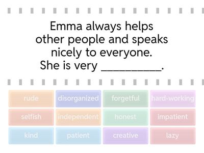 Find the match, B1- personalities 