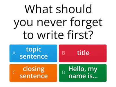 Can you remember the parts of a paragraph?