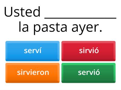 Preterite Stem-Changing Verbs- Spanish 