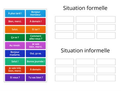 Les formules pour saluer