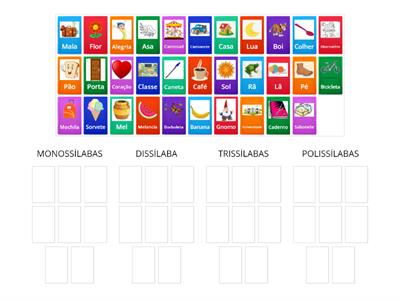 Jogo das sílabas (monossílabos - dissílabos - trissílabos - polissílabos)