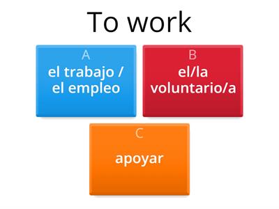 Vocabulary List (Work / Volunteering) Spanish 2