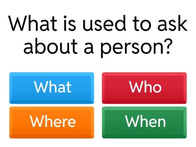 Question Words Quiz