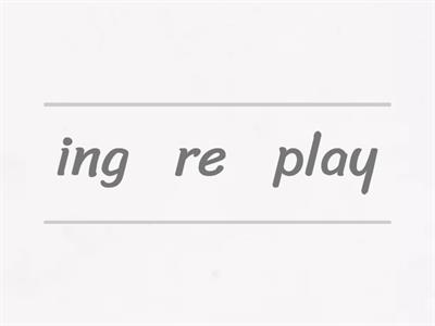 Prefixes, bases and suffixes