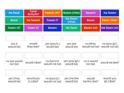 Bod, 'to be' - The conditional tense - Question and Answer - Sylfaen