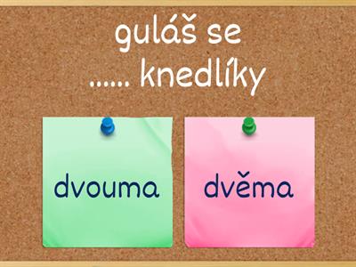Skloňování číslovek dvě, obě, tři, čtyři