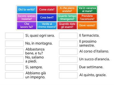 Domande - Risposte - A1, verbi irregolari