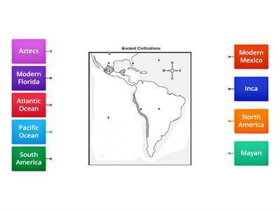 Aztec, Inca and Mayan Map 