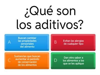 Métodos de conservación. ADITIVOS
