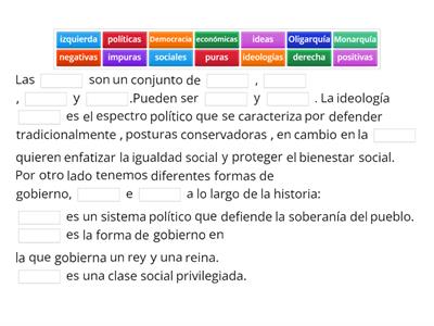 Completar el siguiente texto: