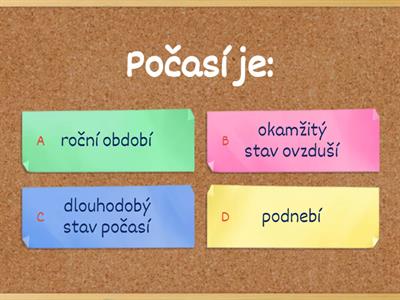 Počasí, podnebí, půda a zemědělství ČR - 4. ročník