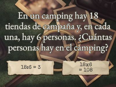 Problemas  de multiplicación o división