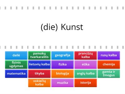  Schulfächer (Stundenplan)