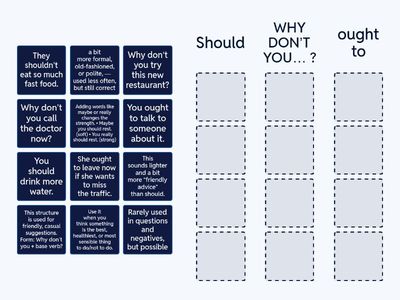 Should/ought to/why don't you