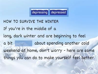 Adjectives ending -ed and -ing