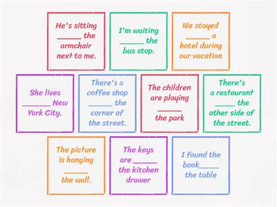 Grammar: Prepositions of place (Intermediate level 2.1)