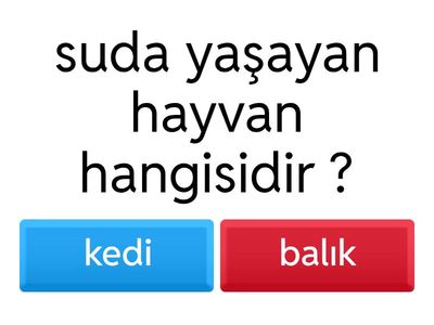karada ve suda yaşayan hayvanlar ile ilgili soru 