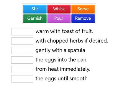 Imperatives for cooking 