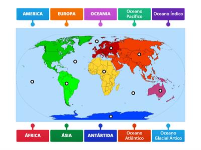 PLANISFÉRIO - Continentes e Oceanos