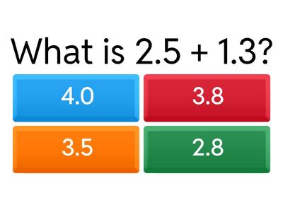 Adding and Subtracting Decimals Quiz