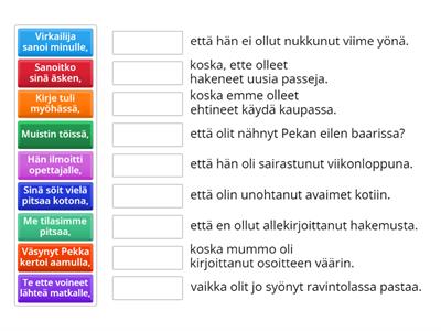 SM2U kpl6 Pluskvamperfekti: yhdistä lauseet 