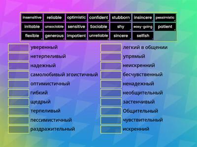 Character adjectives