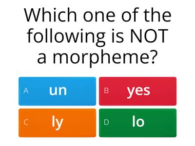 Morphology and Lexicology Quiz