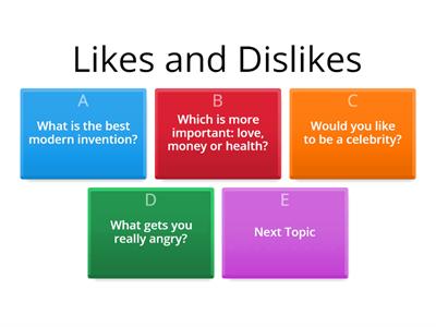 CONVERSATION TOPICS - Intermediate