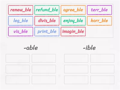 6.14 Word Sort -able vs. -ible