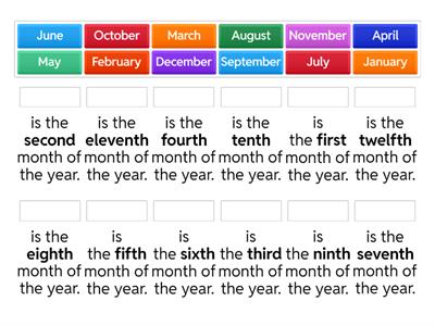 Months + Ordinal numbers