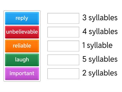 Syllabification match