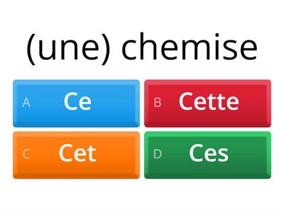 Les adjectifs démonstratifs FLE