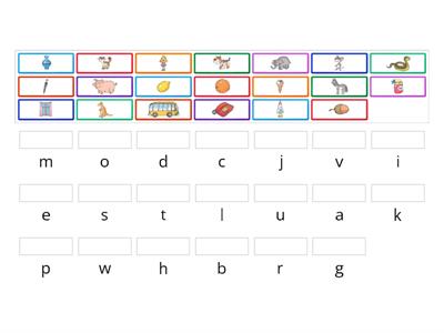 Match the picture & the letter. Cоедини картинку с буквой, с которой начинается слово.