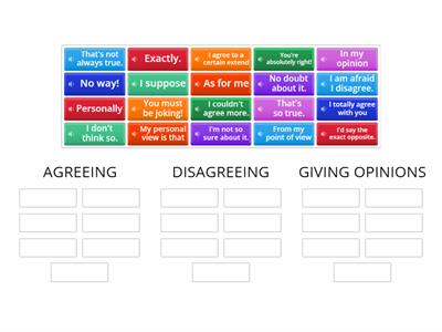 AGREEING AND DISAGREEING