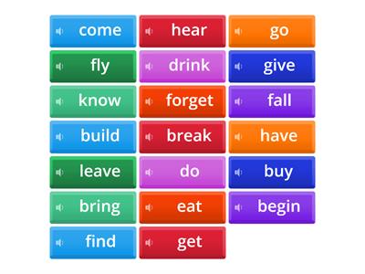 Simple Past: Irregular Verbs 1 (Memory Game)