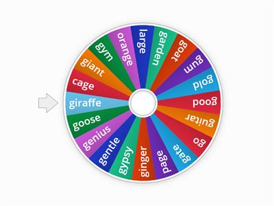 g, gi,gy,ge phonics wheel