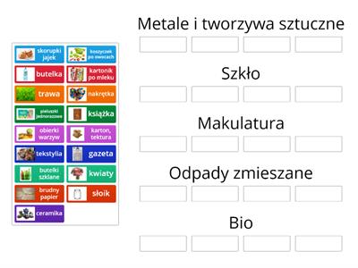 Podsumowanie wiadomości - segregacja odpadów