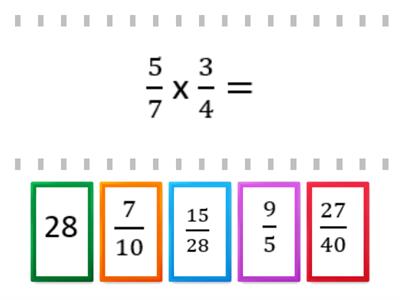 Multiplicación y división de fracciones