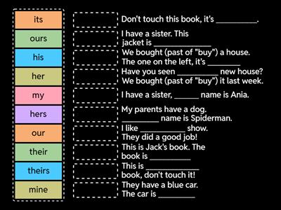 Possessive adjectives and possessive pronouns