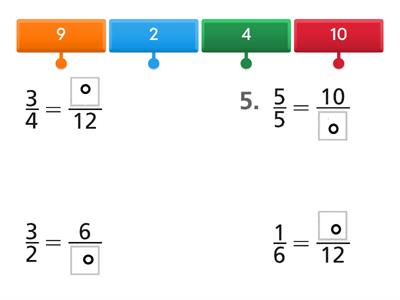  إنشاء الكسور المتكافئة : الضرب 